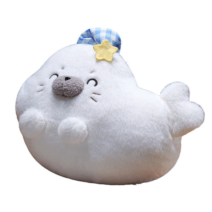 Soft Seal Plush Toy Cuddly Pillow with Portable Microfiber Blanket
