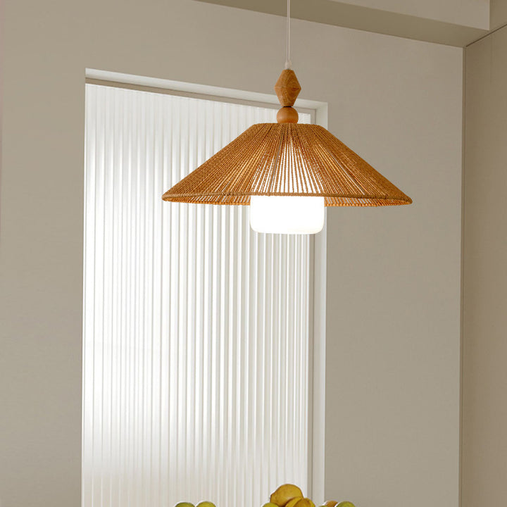 Woven Bamboo Pendant Light