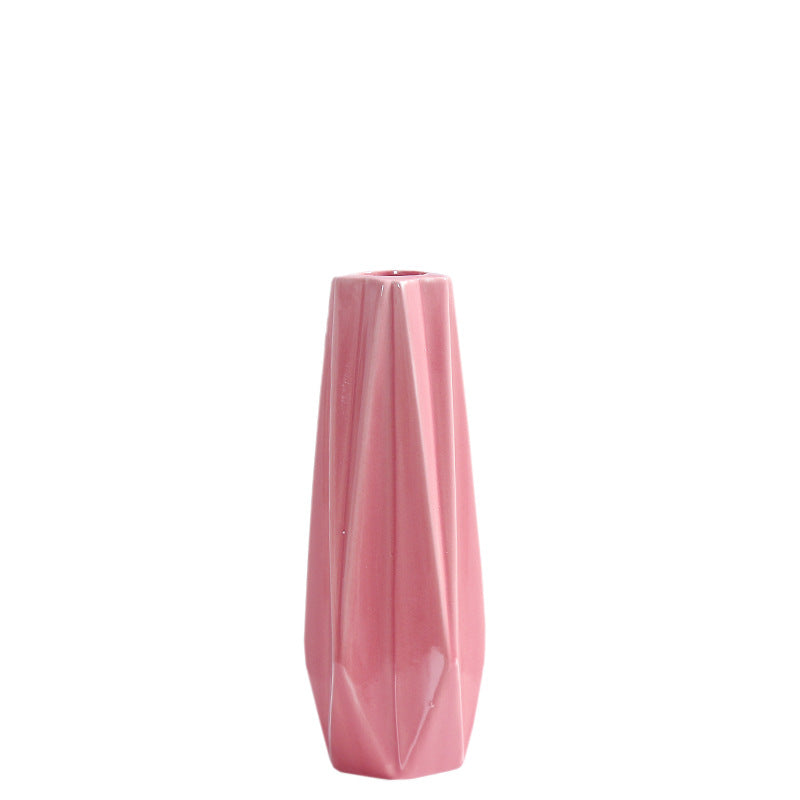 Geometric Faceted Ceramic Flower Vase Stornfeild