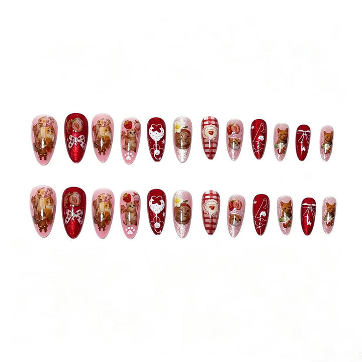 Cat-Themed Artistic Press-On Nail Set Stornfield