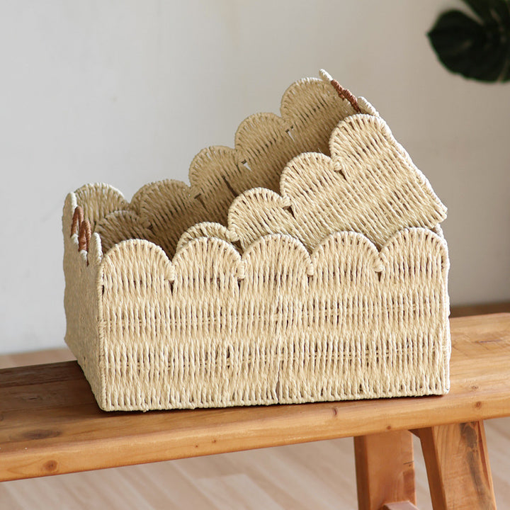 Handcrafted storage basket with wave edge Stornfield