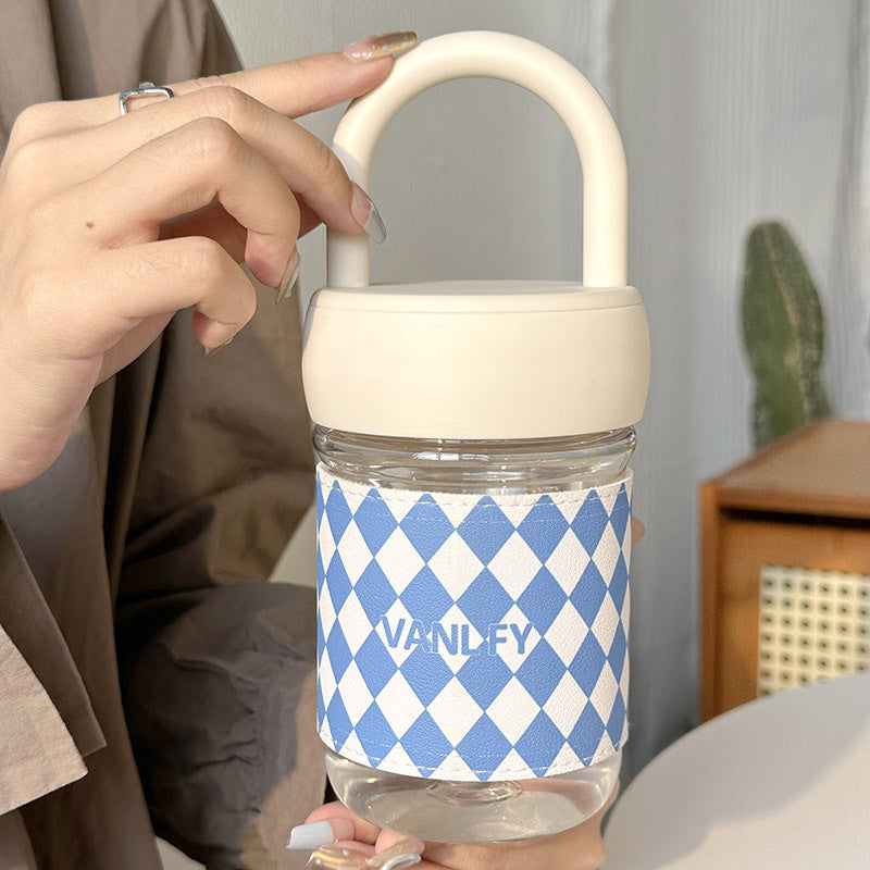 Women High-Quality Glass Drinking Bottle with Ergonomic Carrying Handle Stornfield