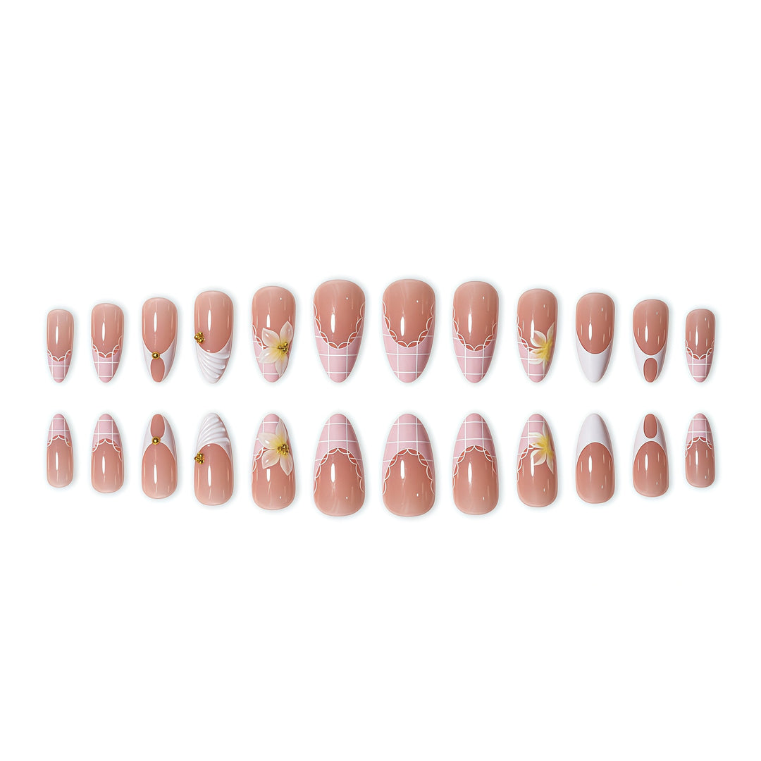 Elegant Floral Design Nail Extensions Stornfield