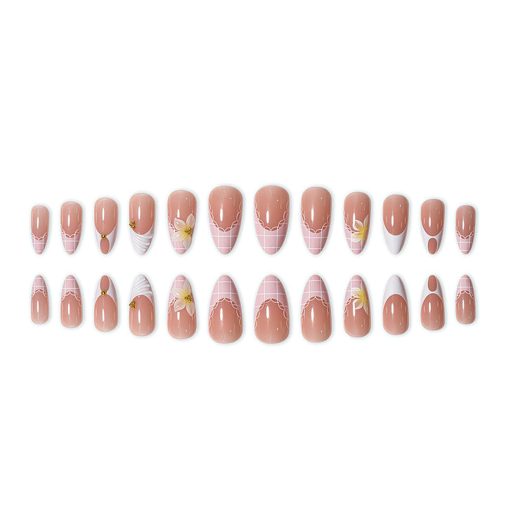 Elegant Floral Design Nail Extensions Stornfield