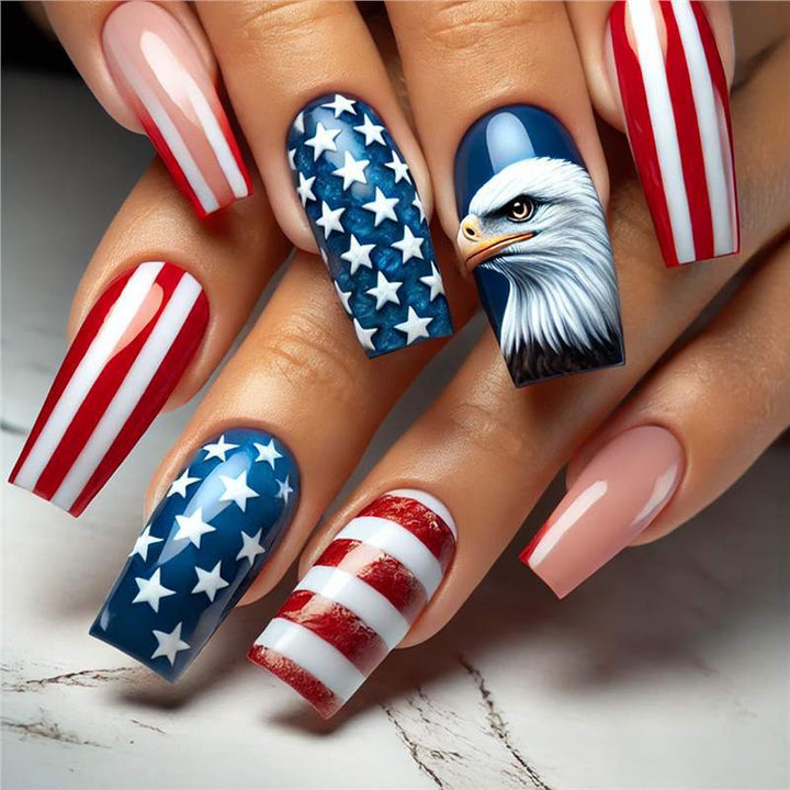Patriotic Themed Press-On Nail Art Stornfield