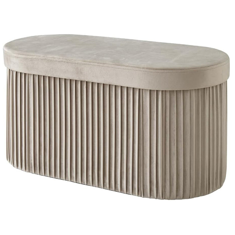 Velvet Textured Storage Ottoman Stornfield
