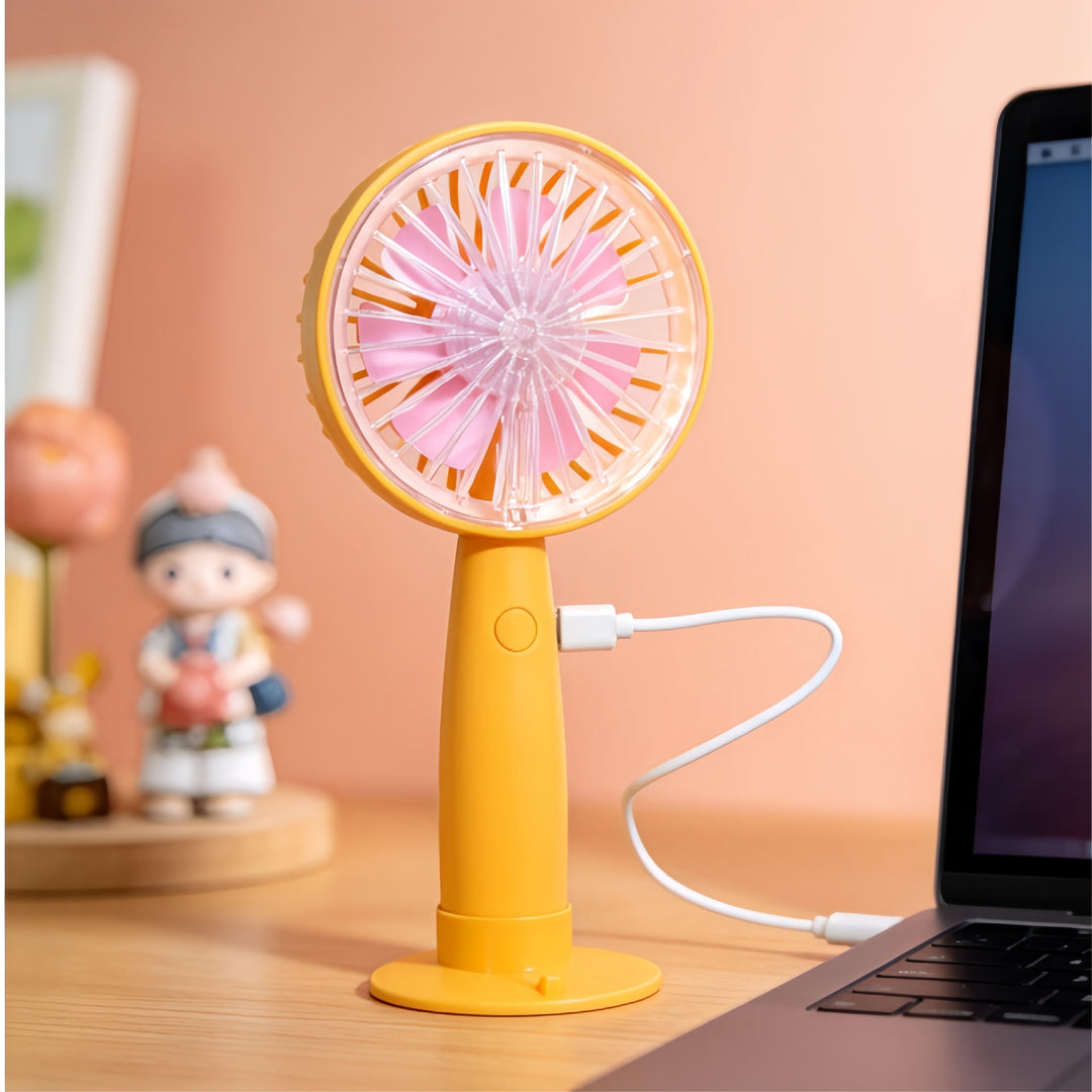 Women's portable USB hand fan with flexible tilt mechanism and ergonomic handle Stornfield
