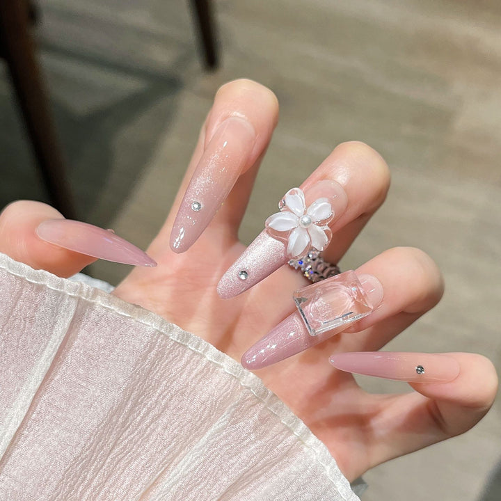 Glamorous Crystal-Studded Stiletto Press-On Nails Stornfield