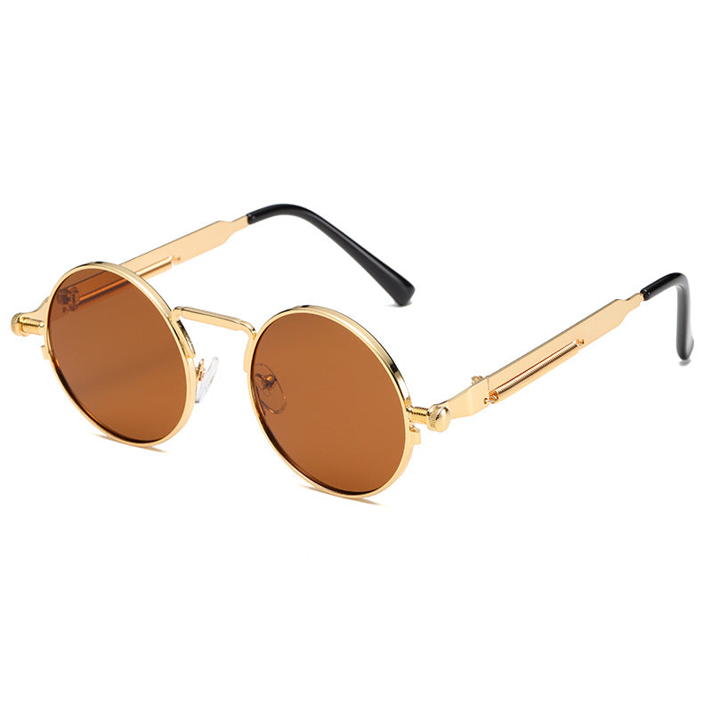 Women's fashionable round sunglasses with precise metal frame Stornfield