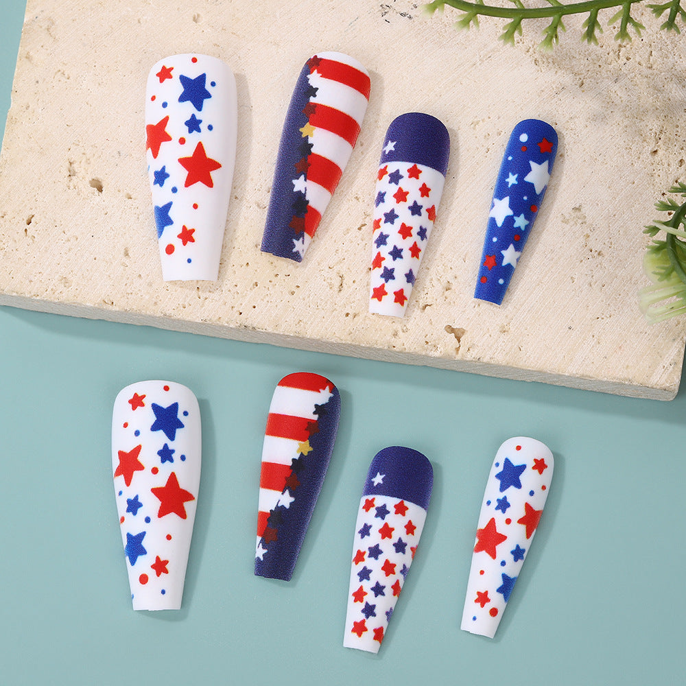 Artificial nails with patriotic star design Stornfield