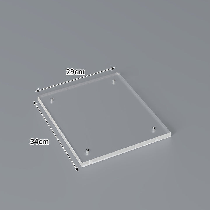 Large Wall-Mounted Clear Acrylic Floating Display Shelf Panel with Pre-Drilled Standoffs