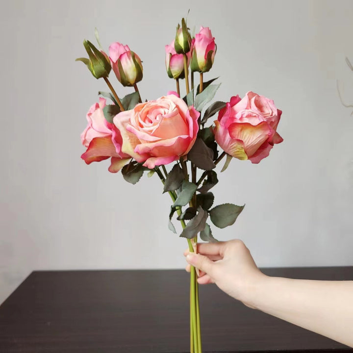 Lifelike Decorative Silk Rose Stem