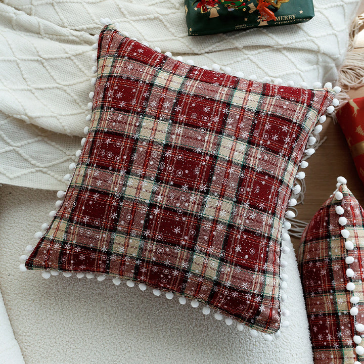 Cozy cushion with striped check pattern