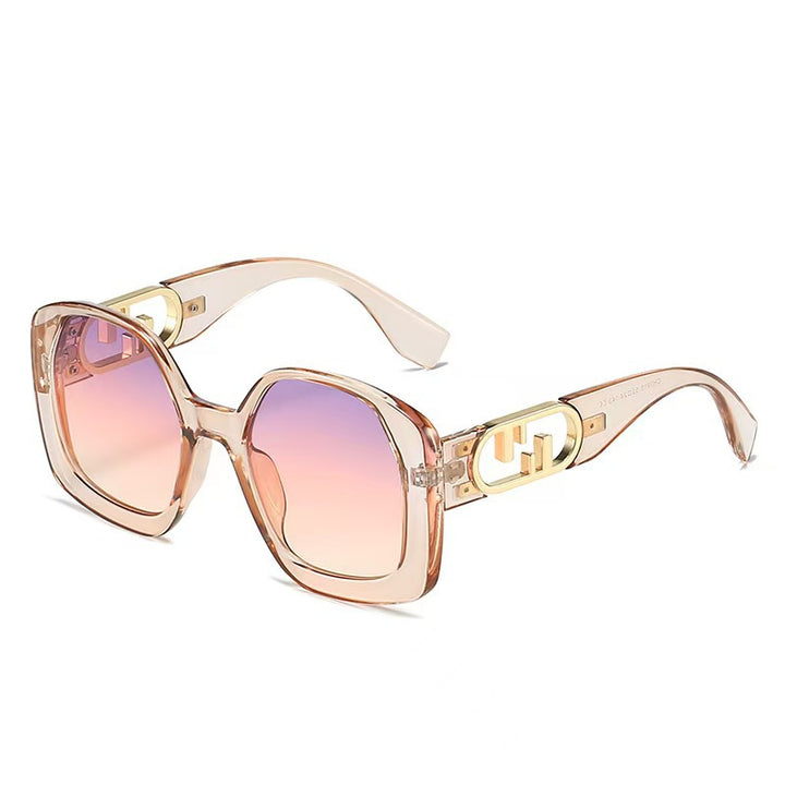 Women oversized sunglasses with extravagant geometric frame and elegant accents Stornfield