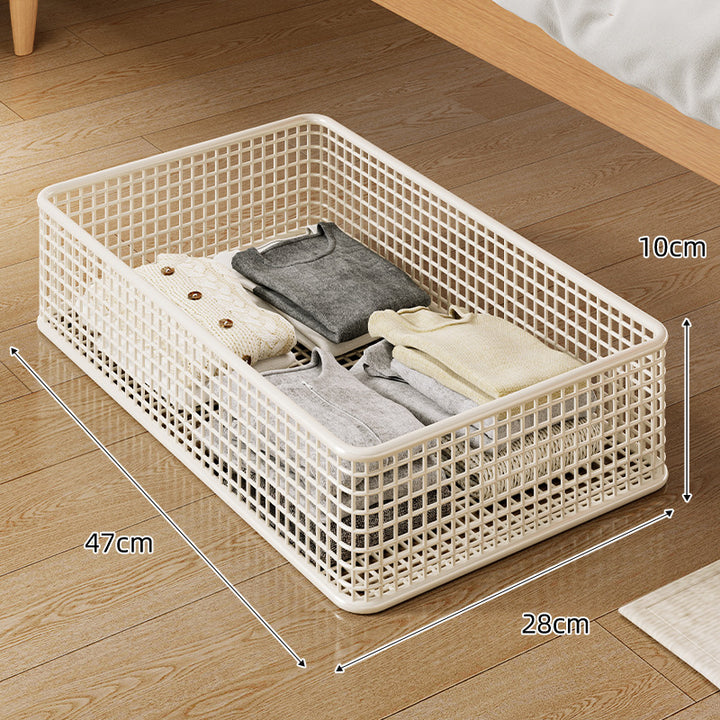 Low-Profile Metal Mesh Under-Bed Storage Basket