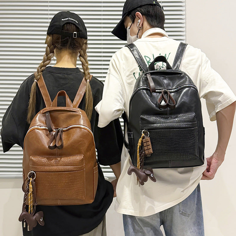 Stylish Crocodile-Patterned Leather Backpack Stornfield
