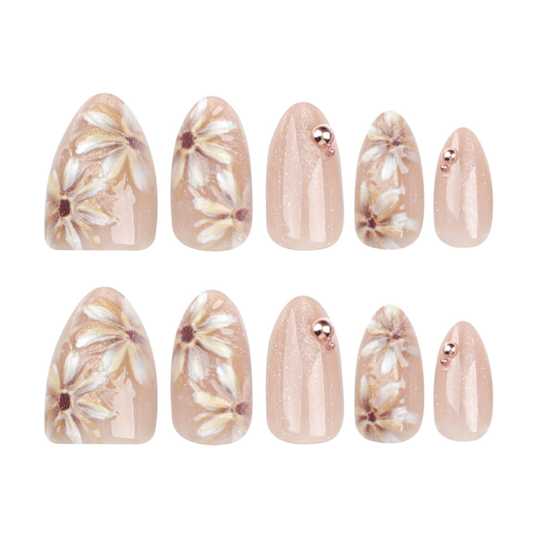 Artful Nail Extensions with 3D Flower Design Stornfield