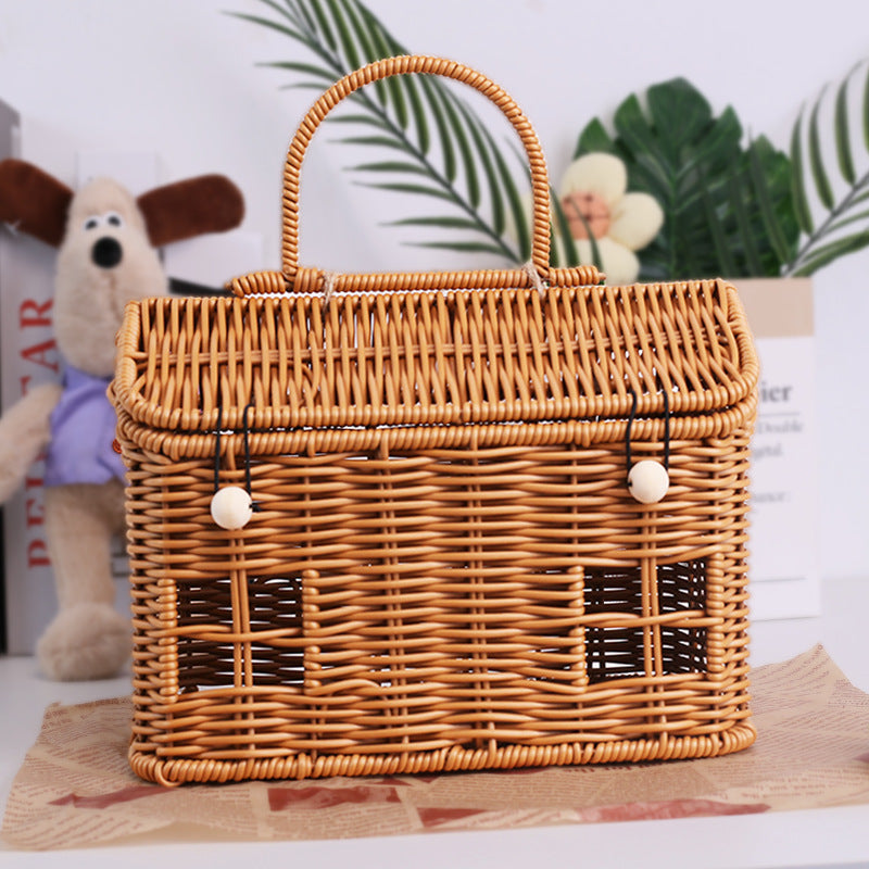 Charming Woven Storage Basket with Lid Stornfield