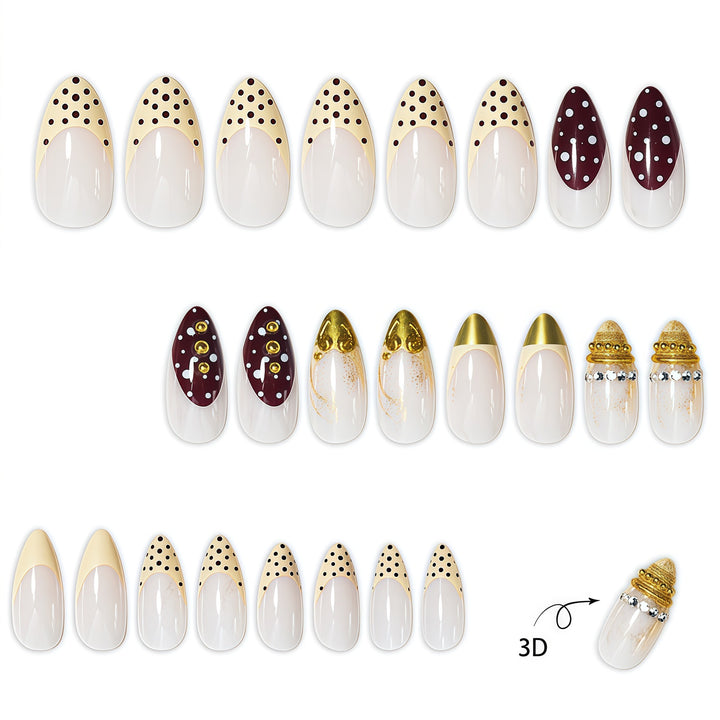 Decorative Stiletto Press-On Nail Art Extensions Stornfield