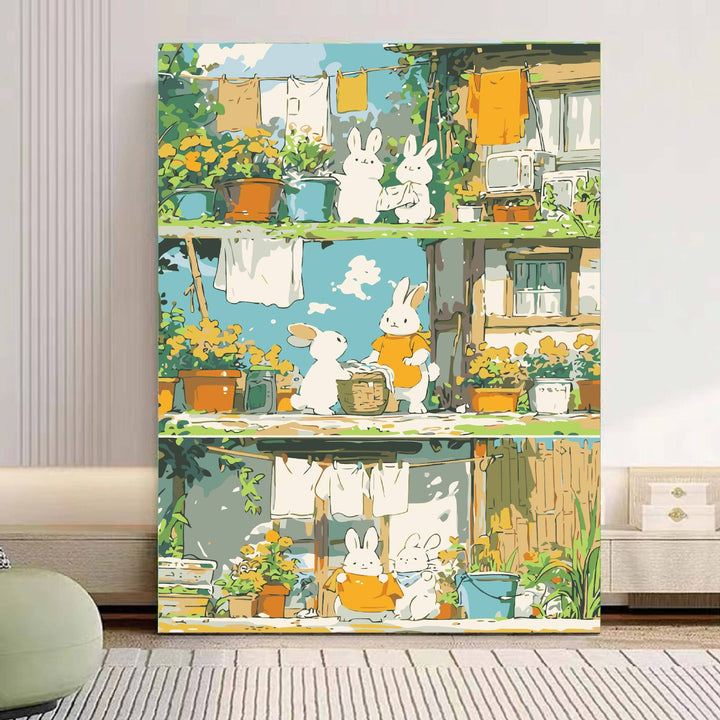 Playful Panda Illustration Canvas Art Stornfield