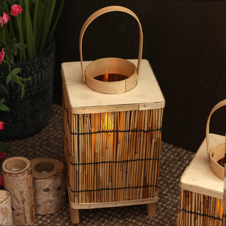 Stylish lantern made of natural materials Stornfield