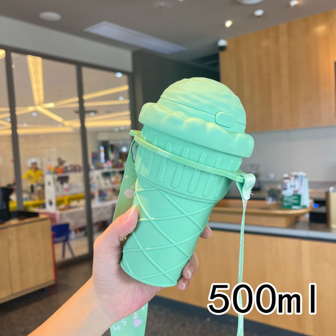 Women’s creative ice cream cup drinking bottle with practical carrying strap Stornfield