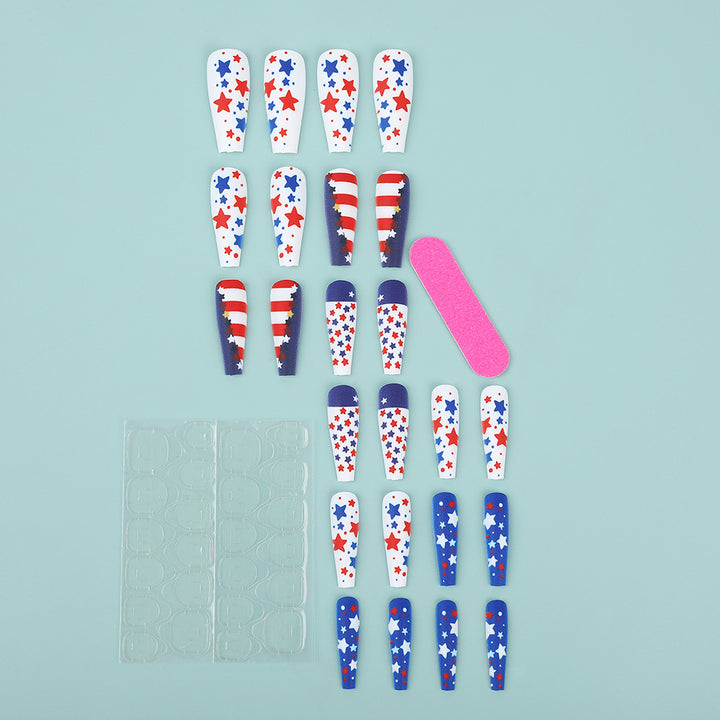 Artificial nails with patriotic star design Stornfield
