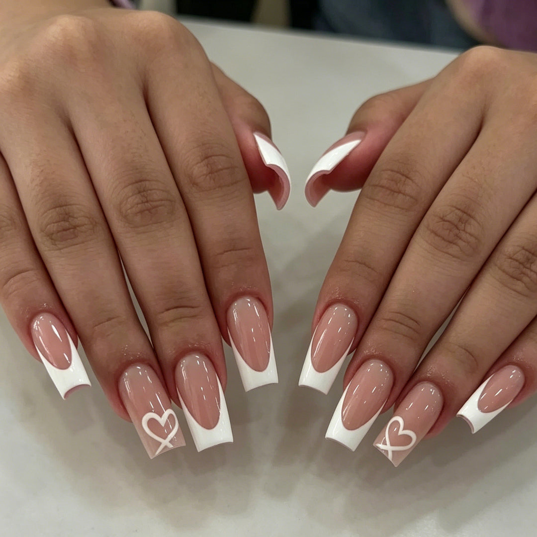 Elegant French Tip Acrylic Nail Extensions Stornfield 1789915776