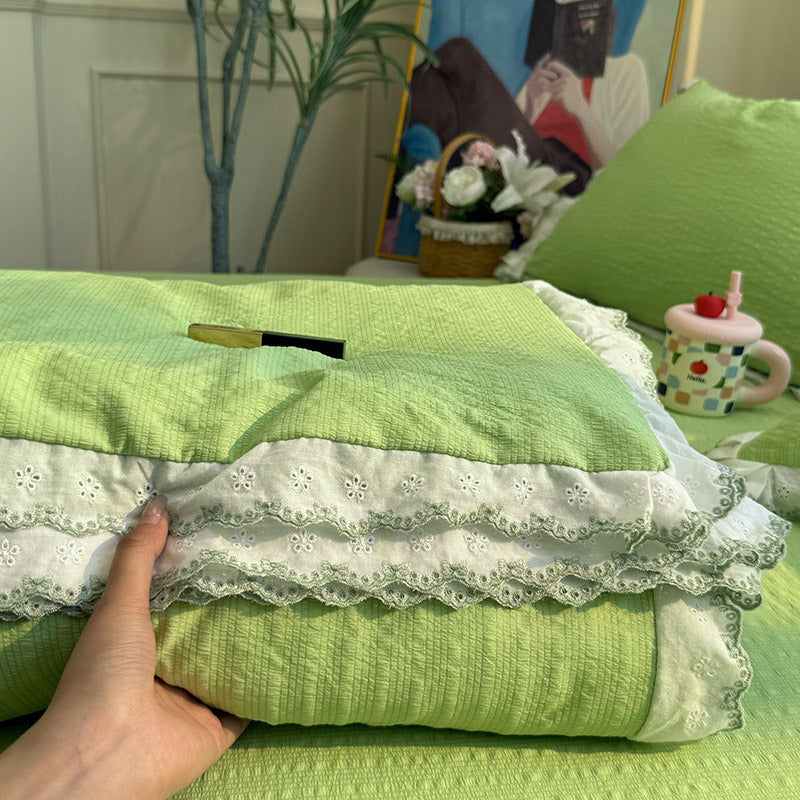 Women's bedspread with elegant lace embellishments and fine cotton surface Stornfield