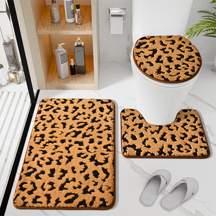Soft Luxury Leopard Print Bath Rug Set Stornfield