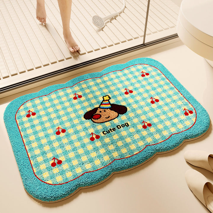Decorative Plush Bath Mat for Bathroom