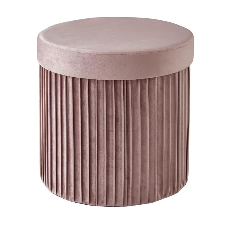Velvet Textured Storage Ottoman Stornfield