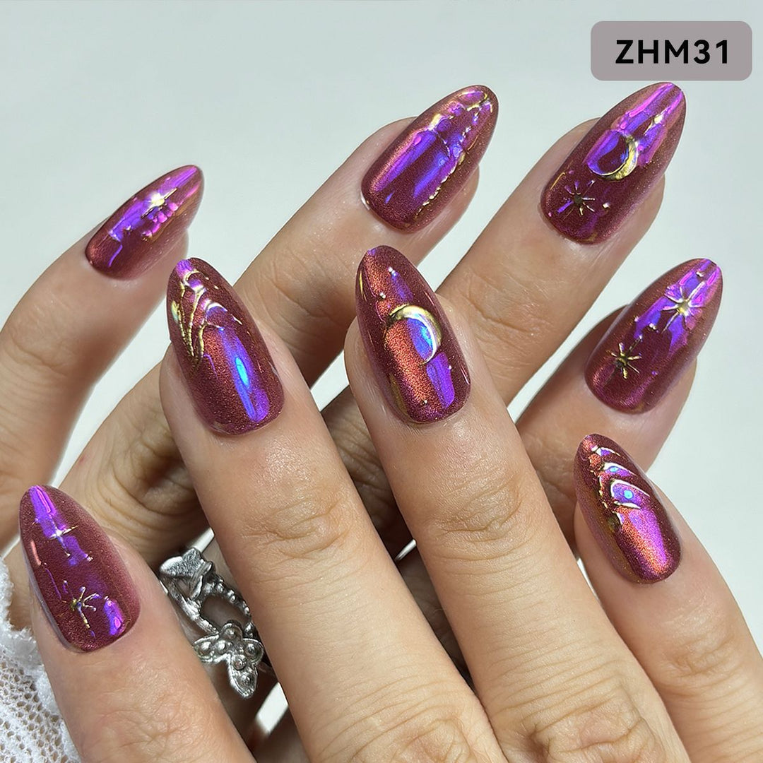 Decorative Press-On Nail Set with Unique Designs Stornfield