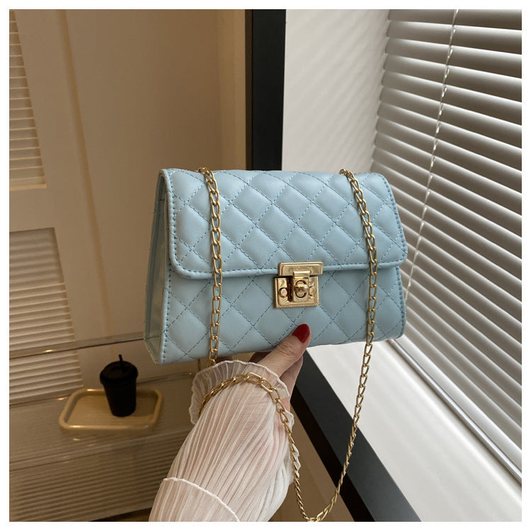 Quilted Chain-Detail Evening Handbag