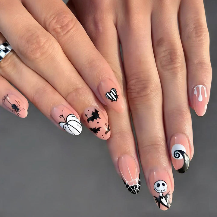 Halloween Artificial Nail Set with Playful-Spooky Designs Stornfield