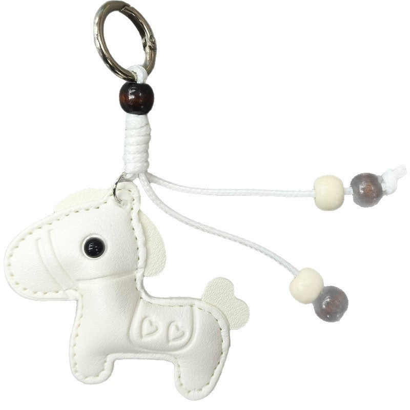 Playful Horse Shaped Leather Keychain Stornfield