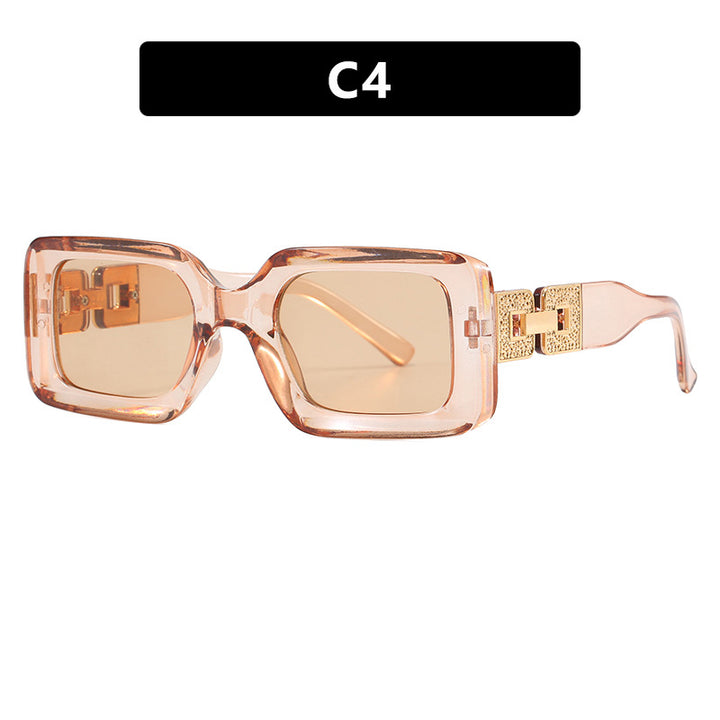 Women’s fashionable sunglasses in elegant square design with luxurious golden accents Stornfield
