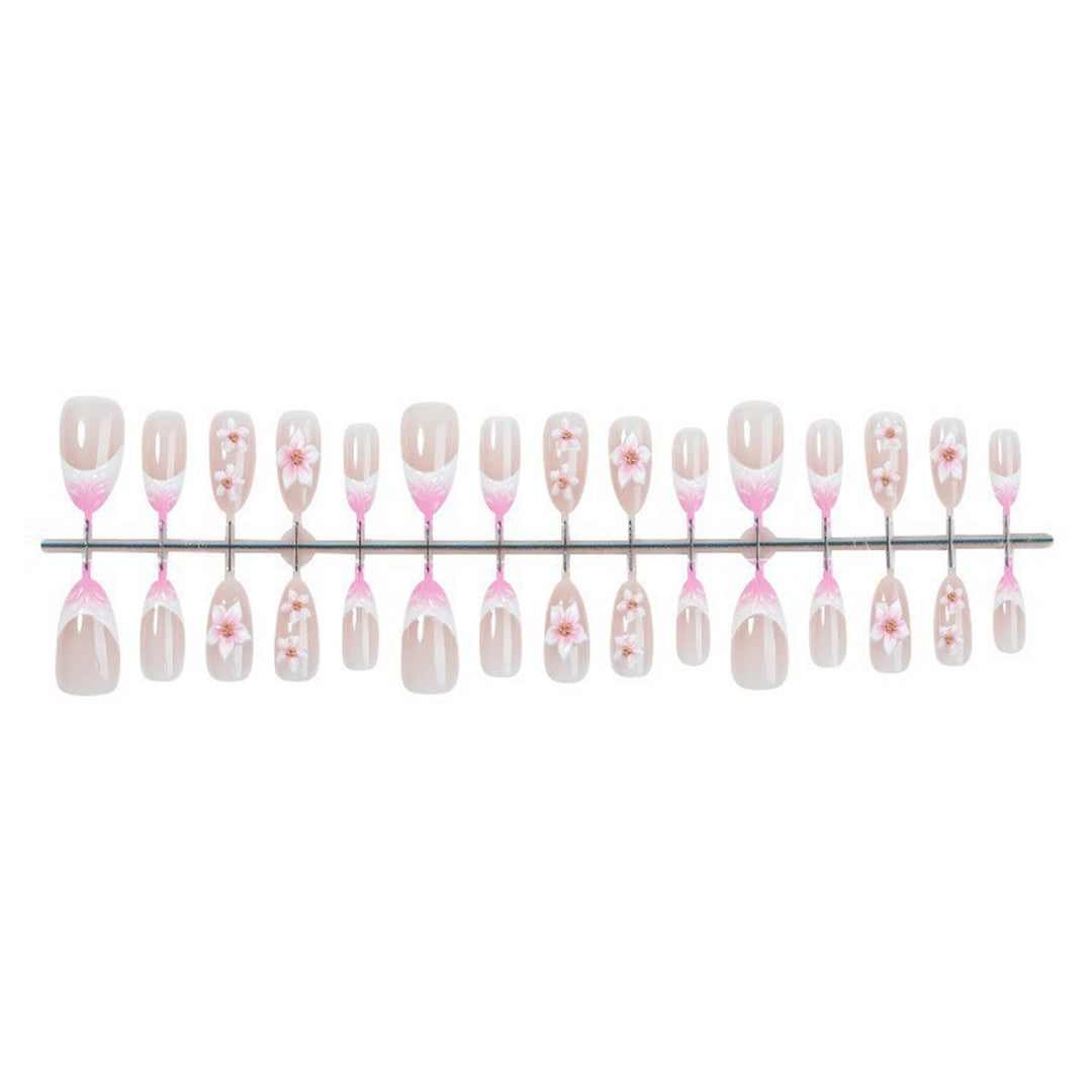 Decorative Floral Design Press-On Nails Stornfield