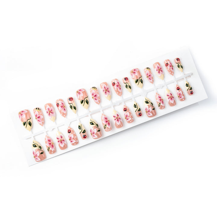 Artful Nail Extensions with Floral Designs Stornfield