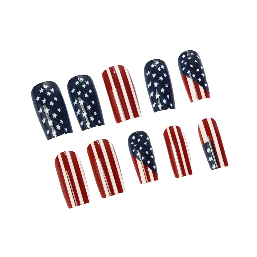 Artificial nails with American flag design Stornfield