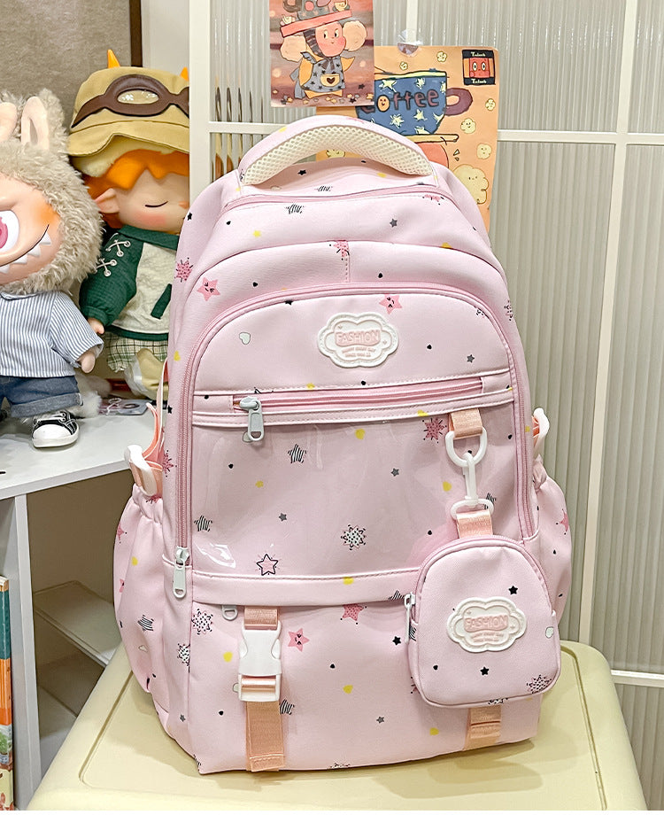 Stylish Star-Patterned School Backpack Stornfield
