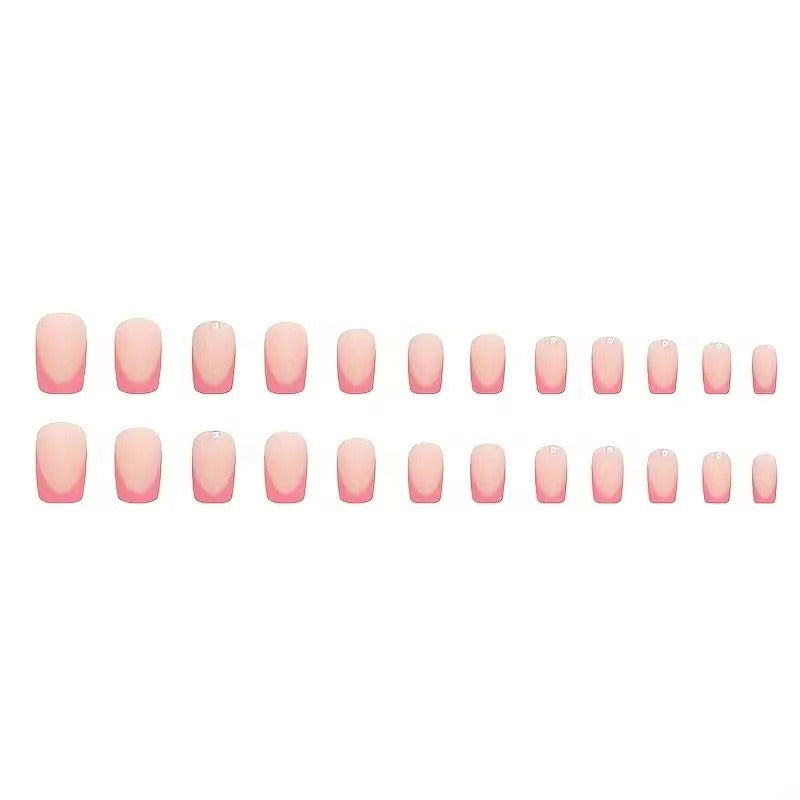Nail set with elegant French design and glitter accents Stornfield