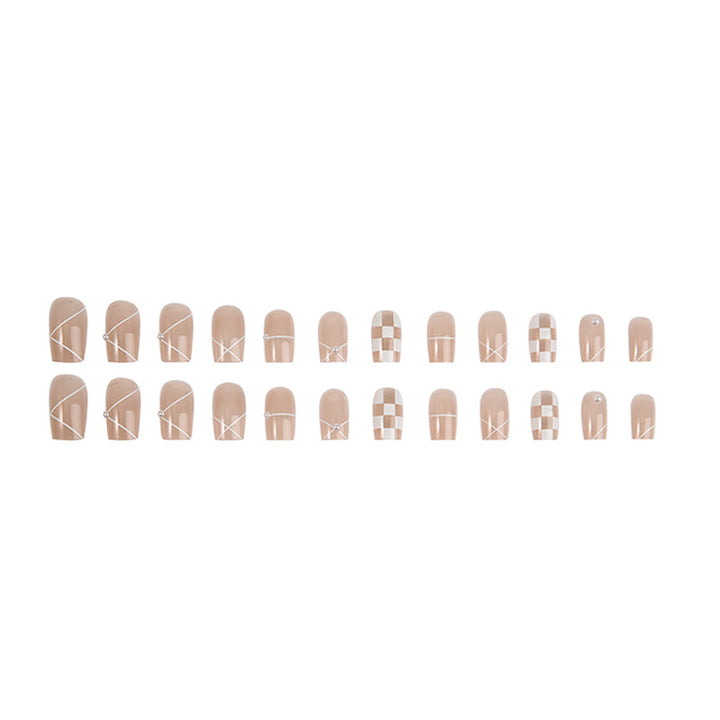 Elegant Geometric Press-On Nail Set