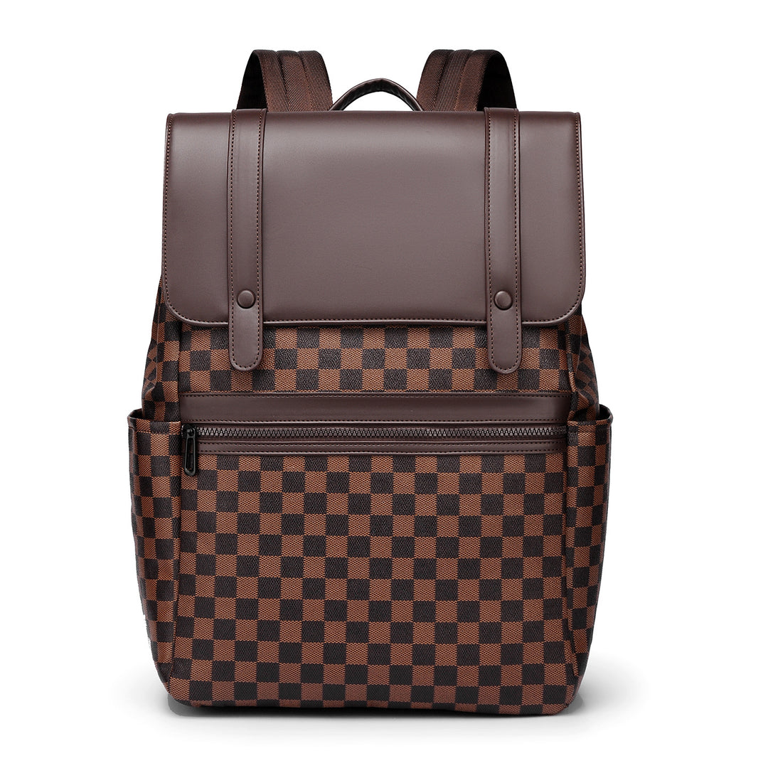 Modern Checkered Pattern Backpack Stornfield