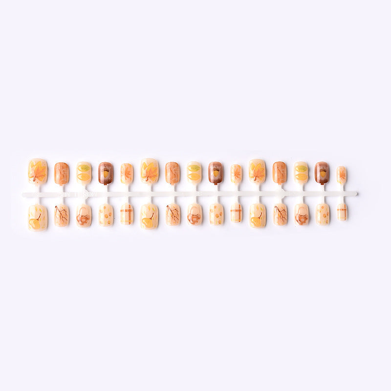 Artistic Seasonal Leaves Press-On Nail Art Set Stornfield