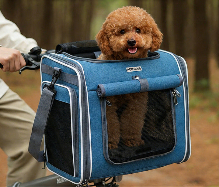 ventilated bike front pet carrier backpack with reinforced frame Stornfield