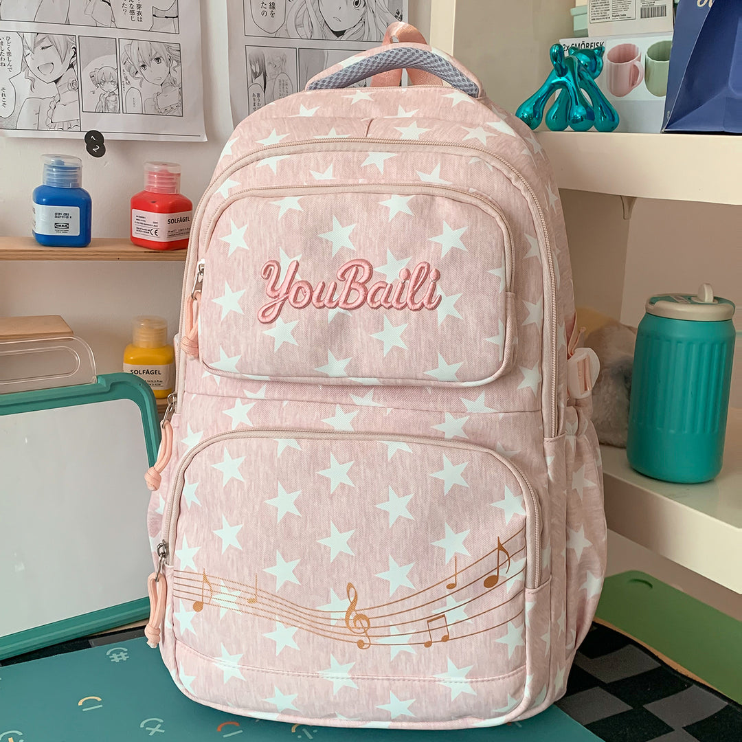 Star-Patterned Canvas Backpack Stornfield