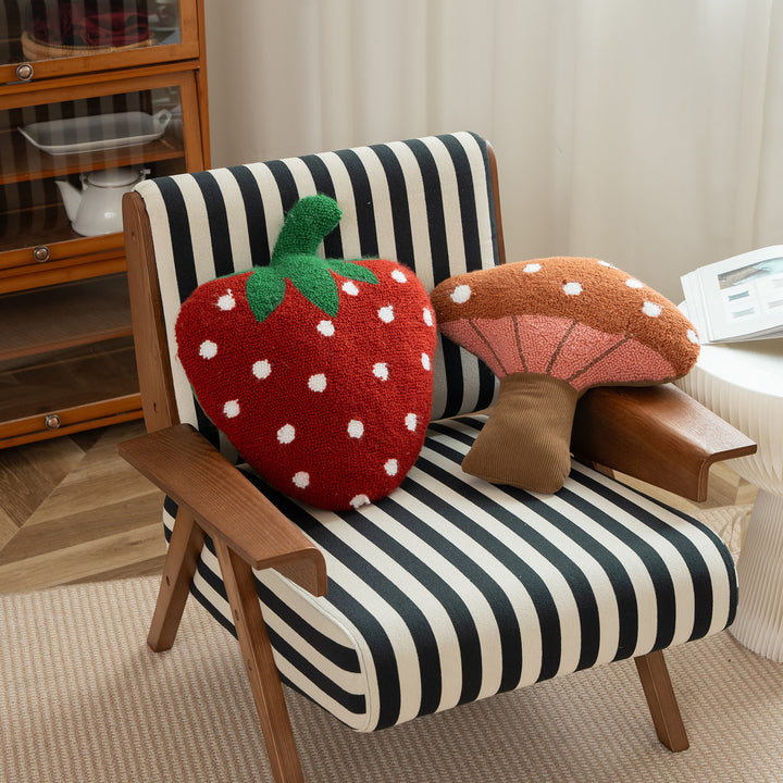 Cactus decorative pillow made of cord fabric with hand-stitched spikes and soft filling Stornfield