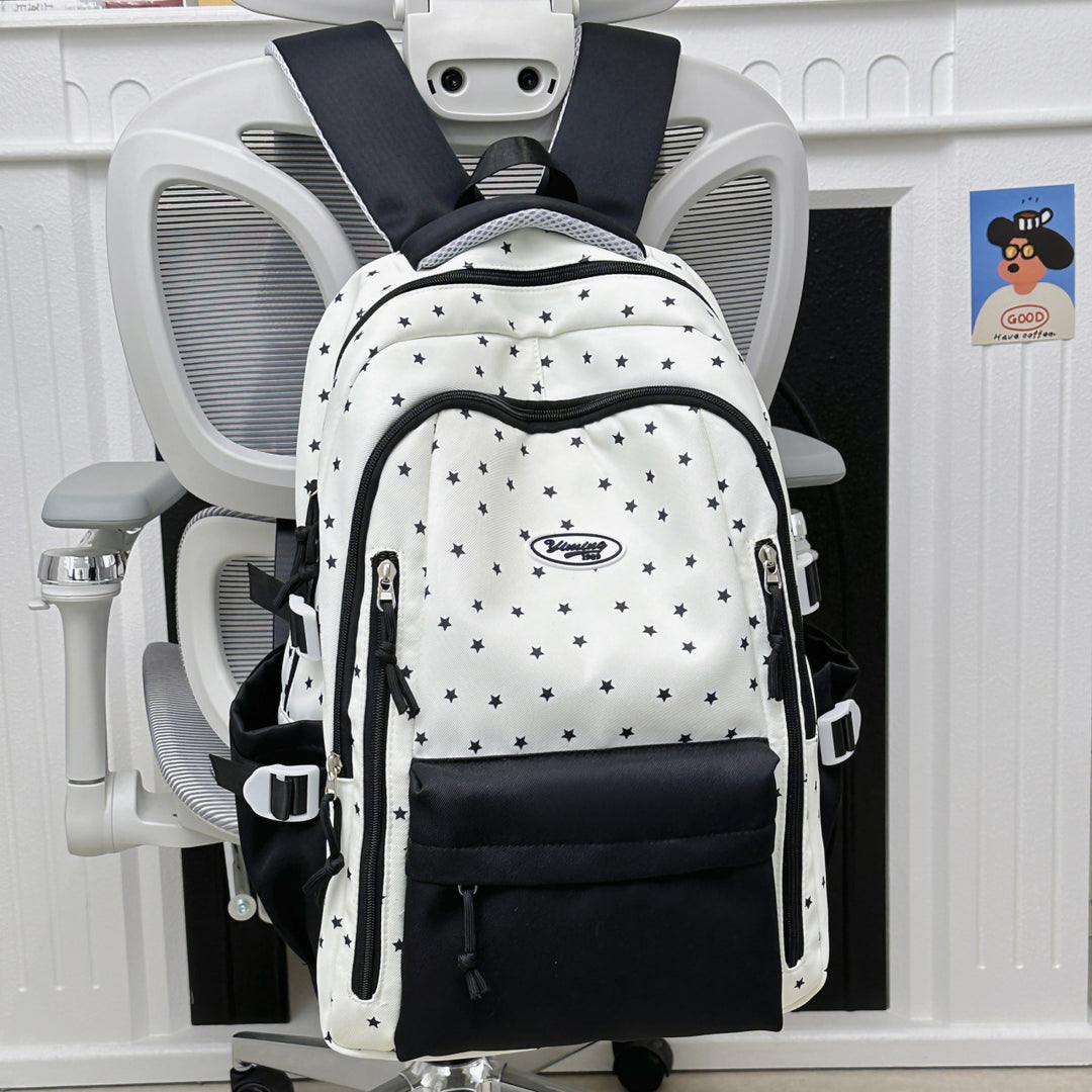 Chic Multi-Functional Star-Embellished School Backpack