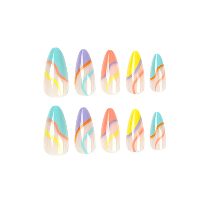 Artificial nail extensions with stylish gradient colors and modern designs Stornfield